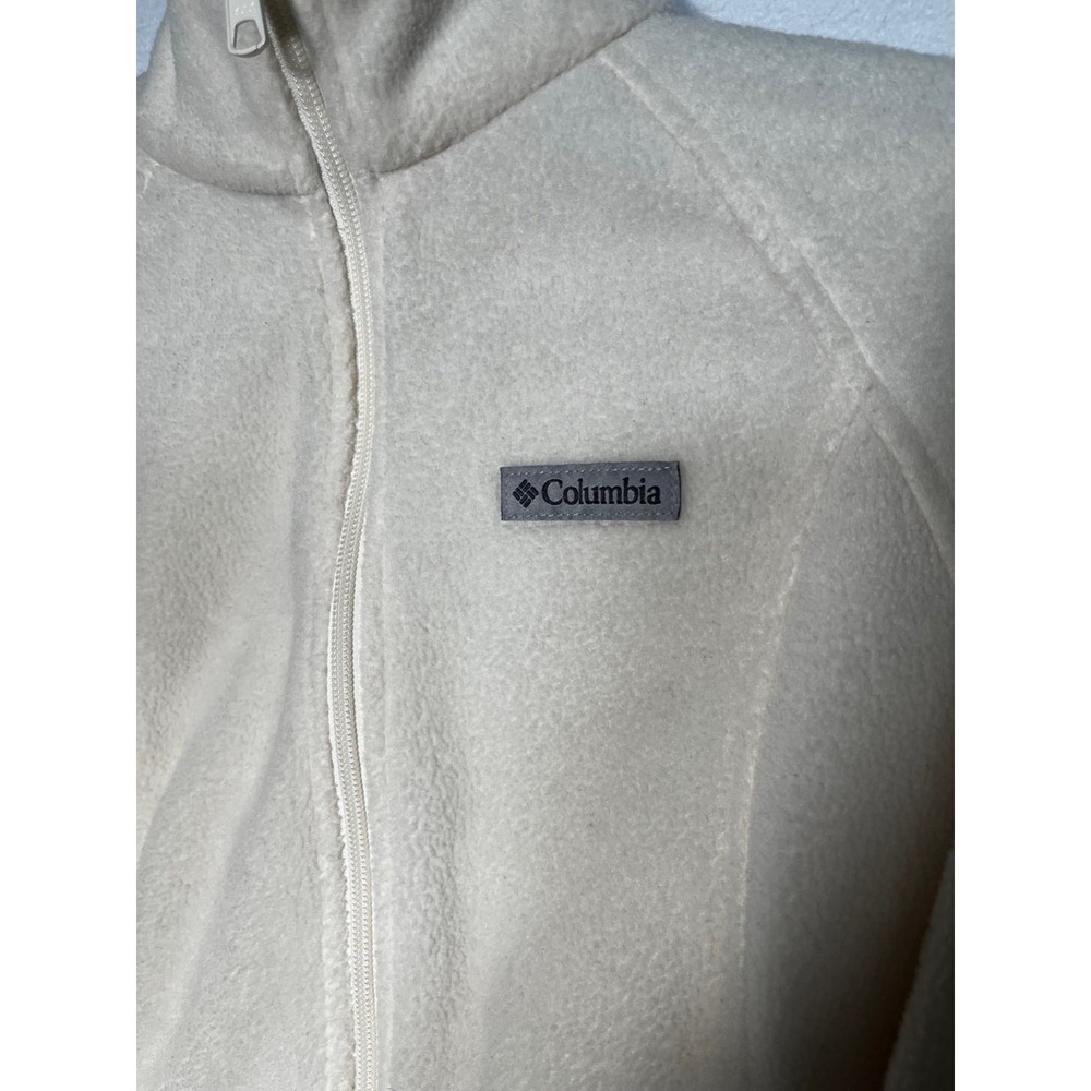 Columbia Women's MEDIUM White Full Zip Fleece Jacket With Adjustable Bottom